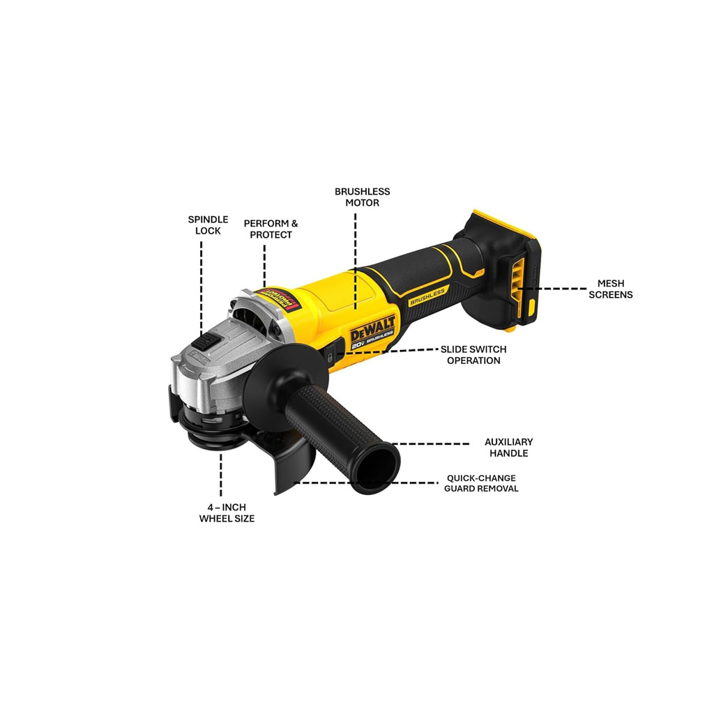 18V Cordless Brushless 4" Angle Grinder Kit