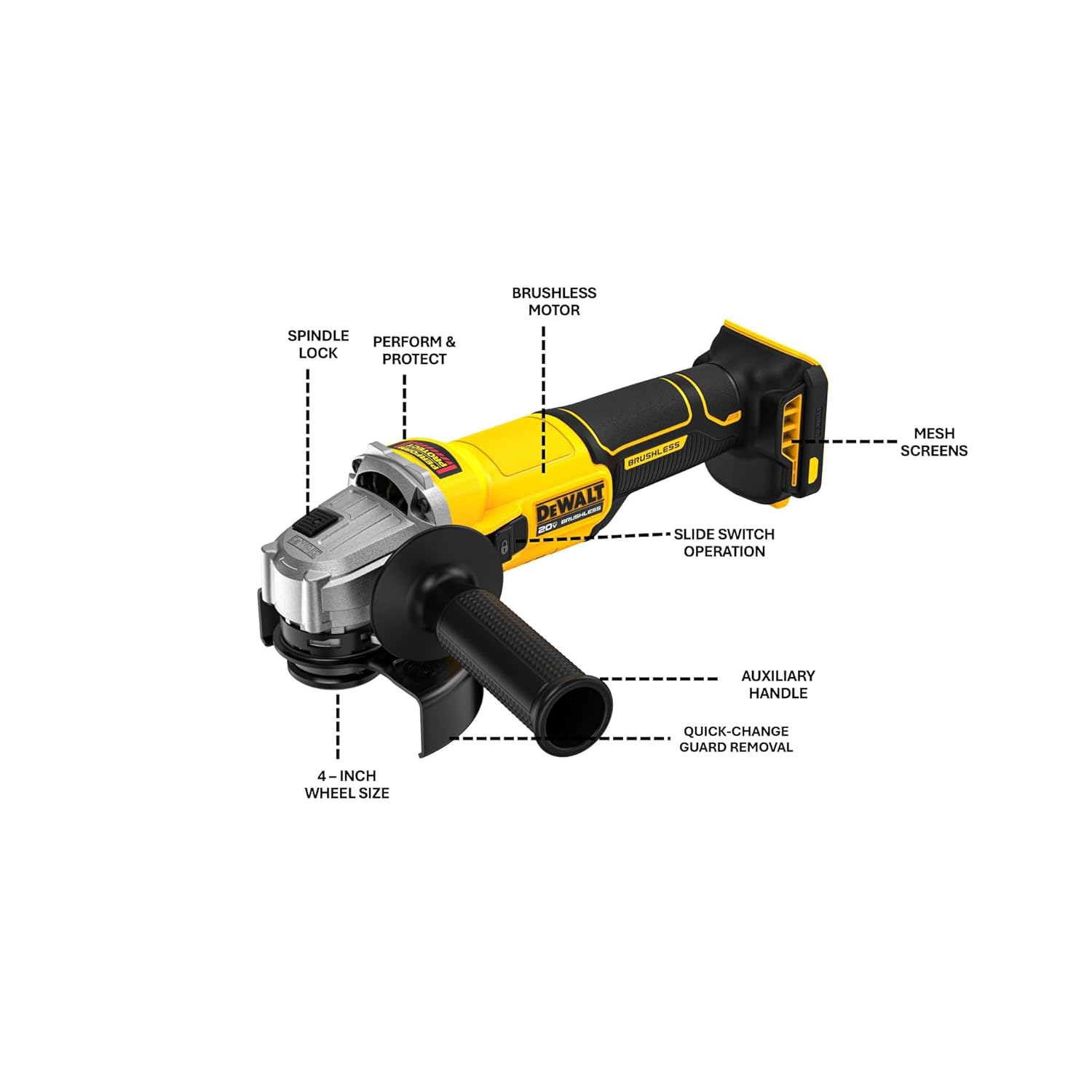 18V Cordless Brushless 4" Angle Grinder Kit