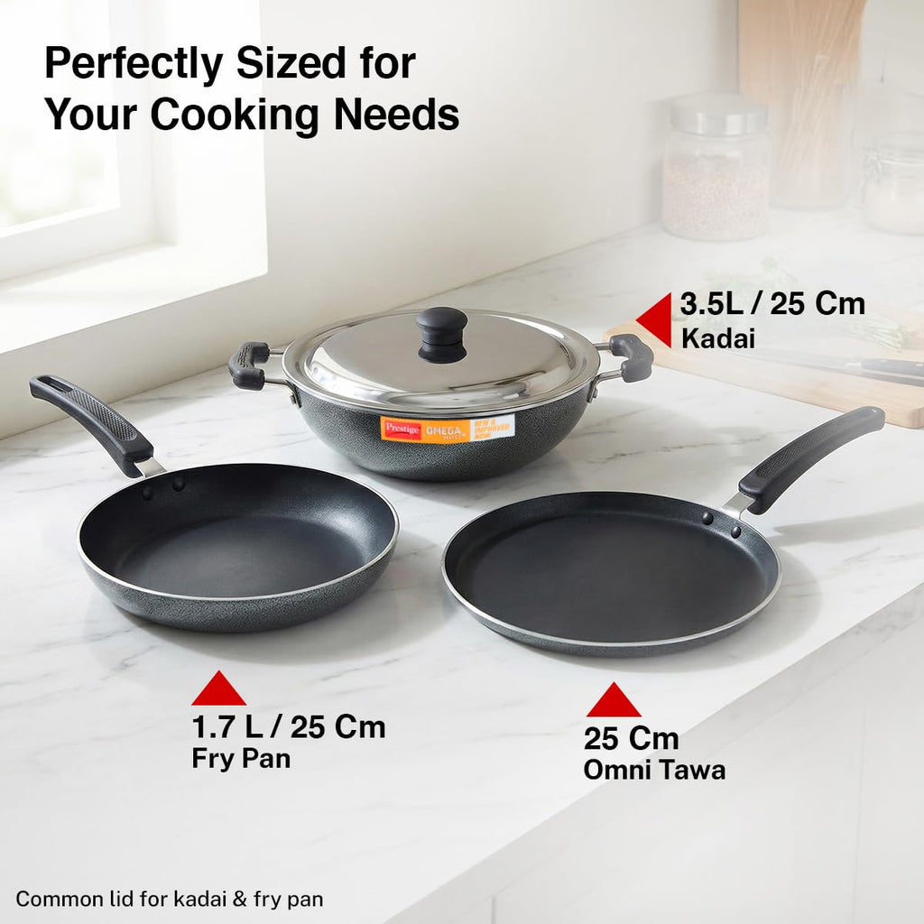 Prestige Non-Stick 3 Pc Cookware Set