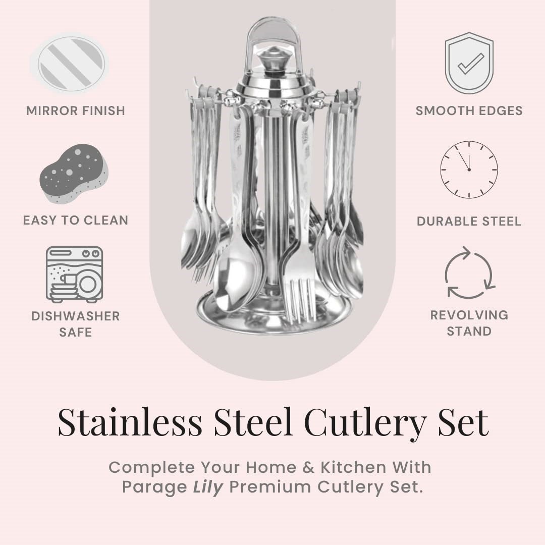 Stainless Steel Cutlery Set with Stand