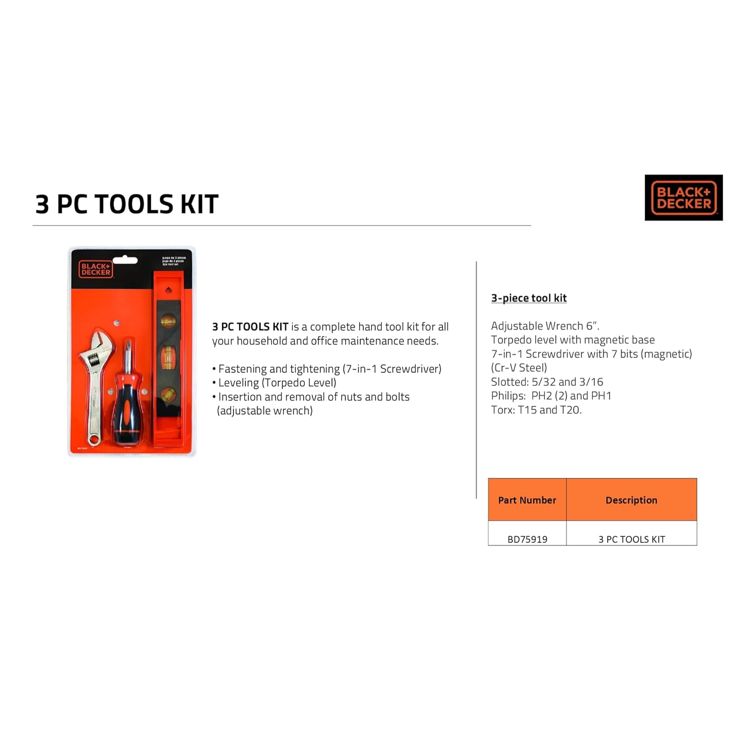 3-Pieces Tool Kit