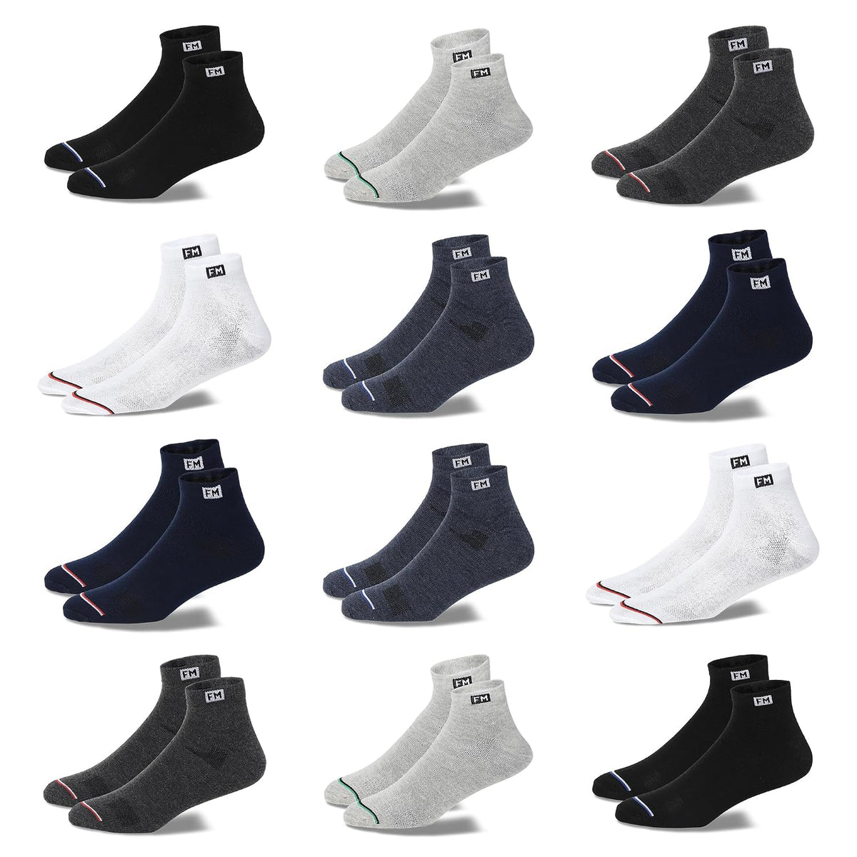 Ankle Cotton Socks 12 Pairs