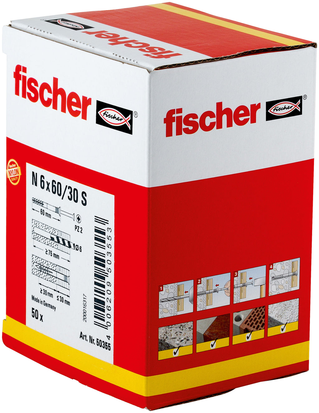 Hammer Fix N 6 x 80/50 S with countersunk head gvz