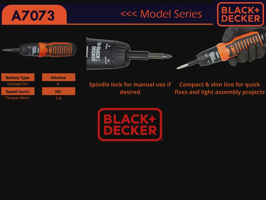 Black Decker A7073 IN 6V Alkaline Screwdriver Set