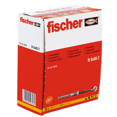 Fischer  N 8 x 80/40 S with countersunk head gvz